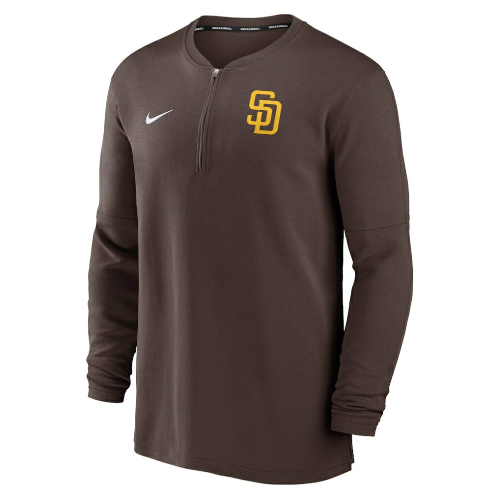 Brown San Diego Padres Nike Authentic Collection Game Time Performance Quarter-Zip Top