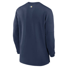 Navy Milwaukee Brewers Nike Authentic Collection Game Time Performance Quarter-Zip Top