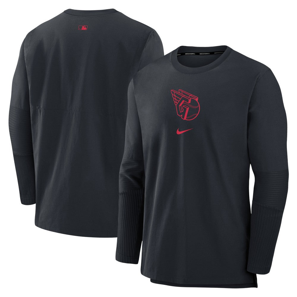 Navy Cleveland Guardians Nike Authentic Collection Player Dri-FIT Lightweight Pullover