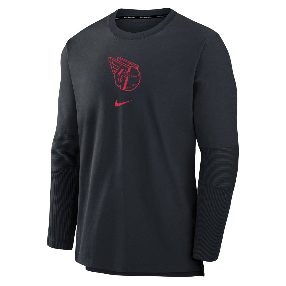 Navy Cleveland Guardians Nike Authentic Collection Player Dri-FIT Lightweight Pullover