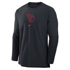 Navy Cleveland Guardians Nike Authentic Collection Player Dri-FIT Lightweight Pullover