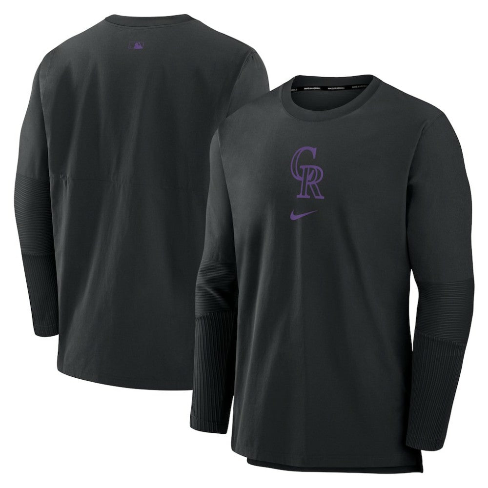 Black Colorado Rockies Nike Authentic Collection Player Dri-FIT Lightweight Pullover