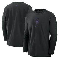 Black Colorado Rockies Nike Authentic Collection Player Dri-FIT Lightweight Pullover