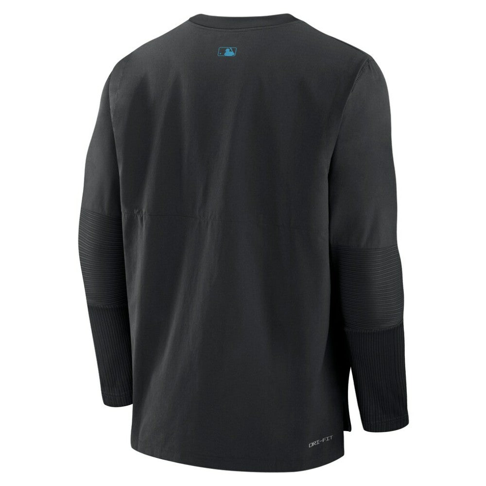 Black Miami Marlins Nike Authentic Collection Player Dri-FIT Lightweight Pullover