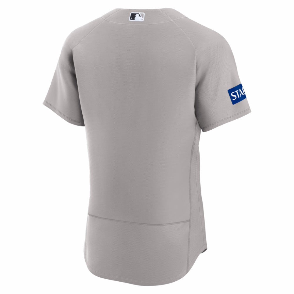 Gray New York Yankees Nike Road Sponsor Patch Authentic Jersey