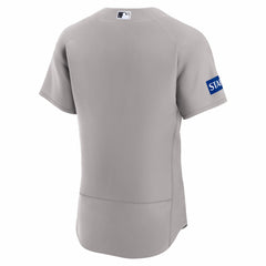 Gray New York Yankees Nike Road Sponsor Patch Authentic Jersey
