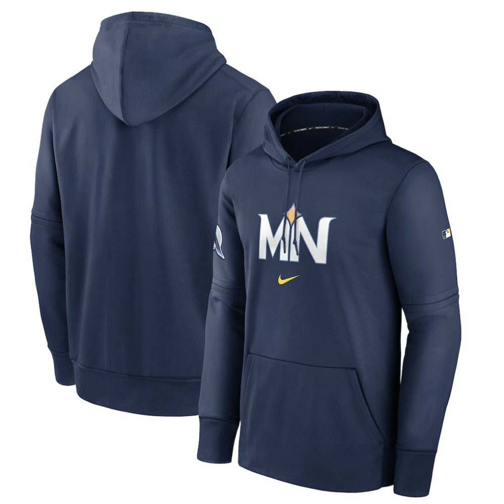 Navy Minnesota Twins Nike 2024 City Connect Authentic Collection Practice Performance Pullover Hoodie