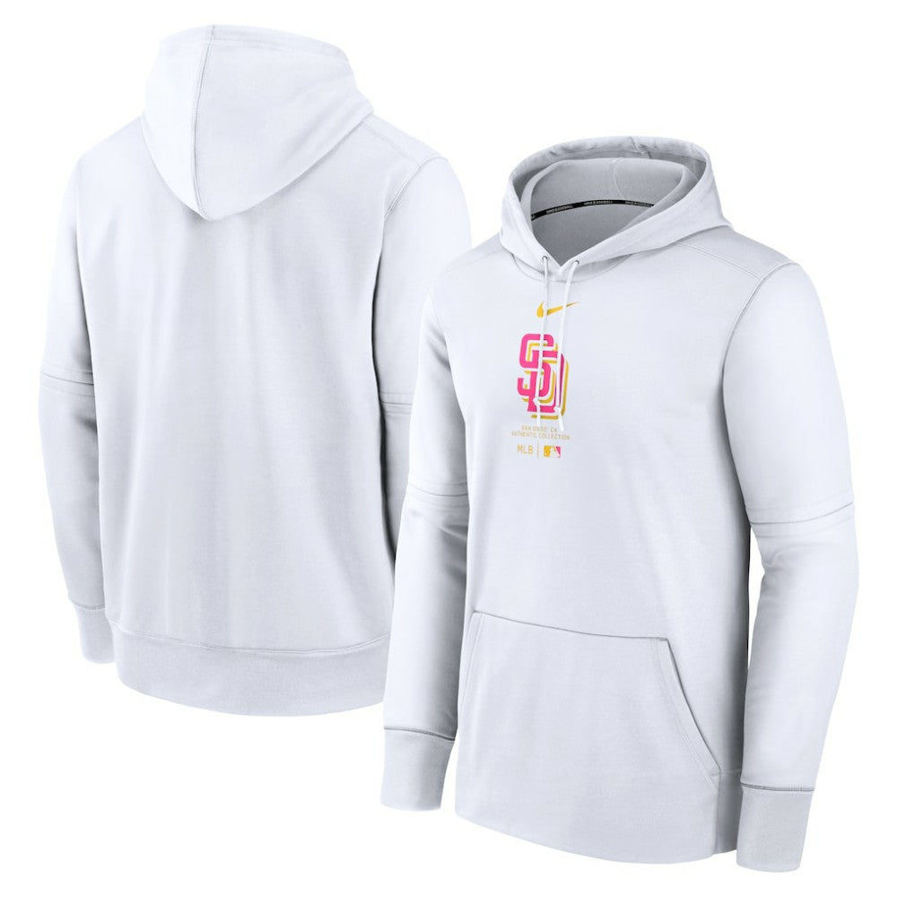 White San Diego Padres Nike Authentic Collection City Connect Practice Performance Pullover Hoodie