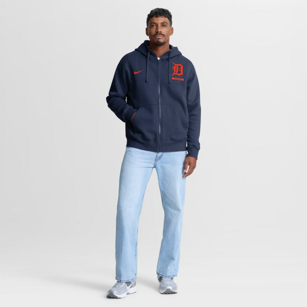 Navy Detroit Tigers Nike Primetime Lockup Full-Zip Hoodie