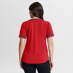 Red Philadelphia Phillies Fanatics Women's Diva Race Ahead Raglan V-Neck T-Shirt