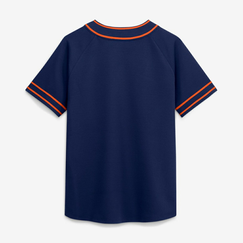 Navy Detroit Tigers Fanatics Women's Diva Race Ahead Raglan V-Neck T-Shirt