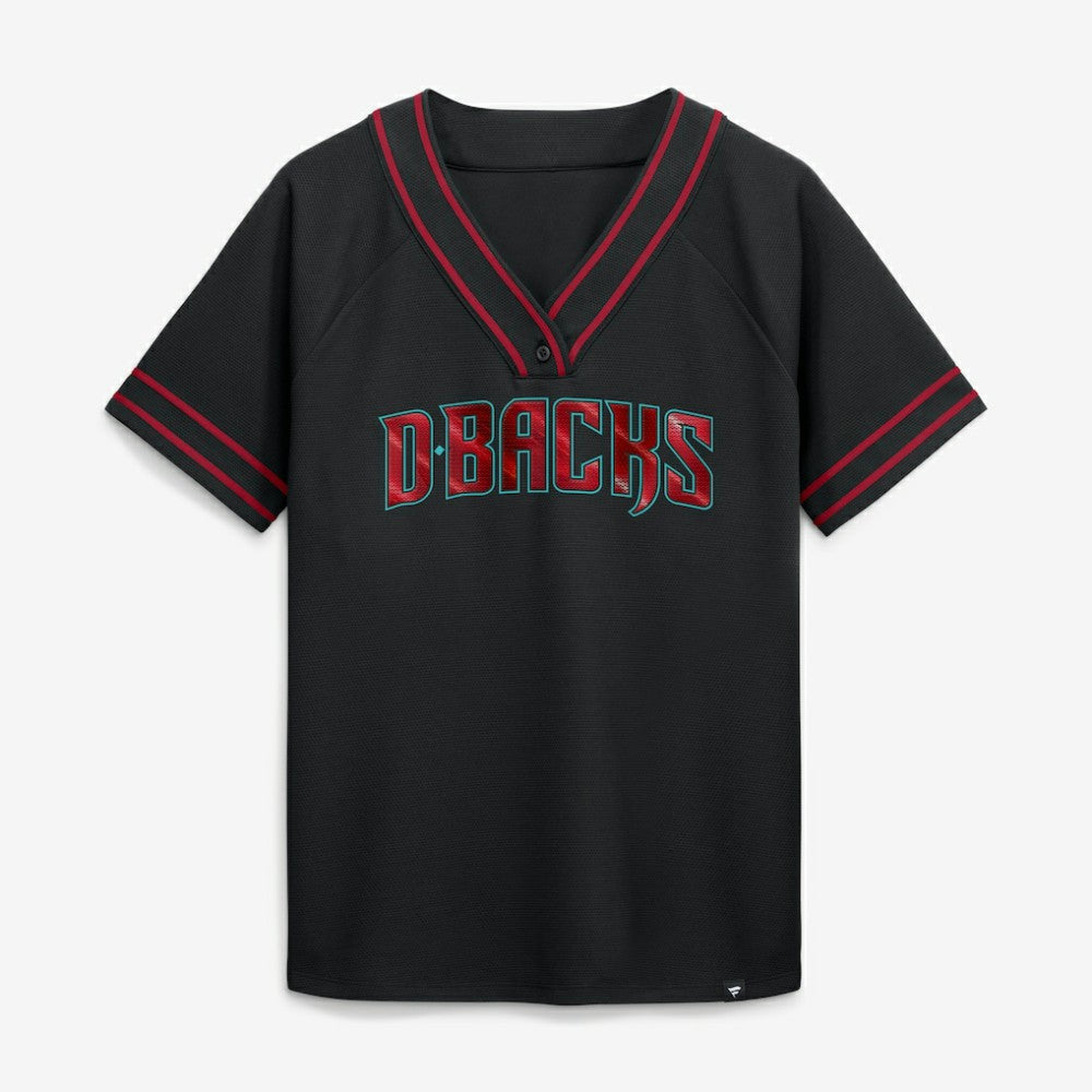 Black Arizona Diamondbacks Fanatics Women's Diva Race Ahead Raglan V-Neck T-Shirt