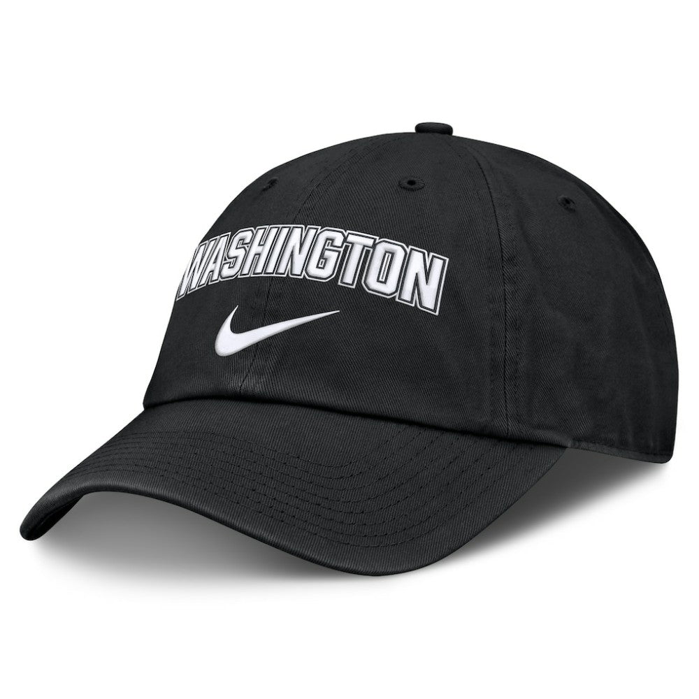 Black Washington Nationals Nike Primetime Club Adjustable Hat
