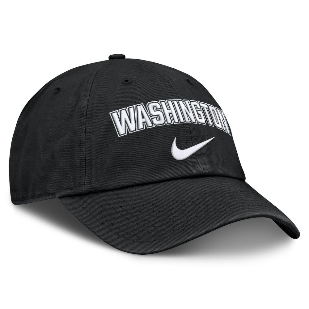 Black Washington Nationals Nike Primetime Club Adjustable Hat