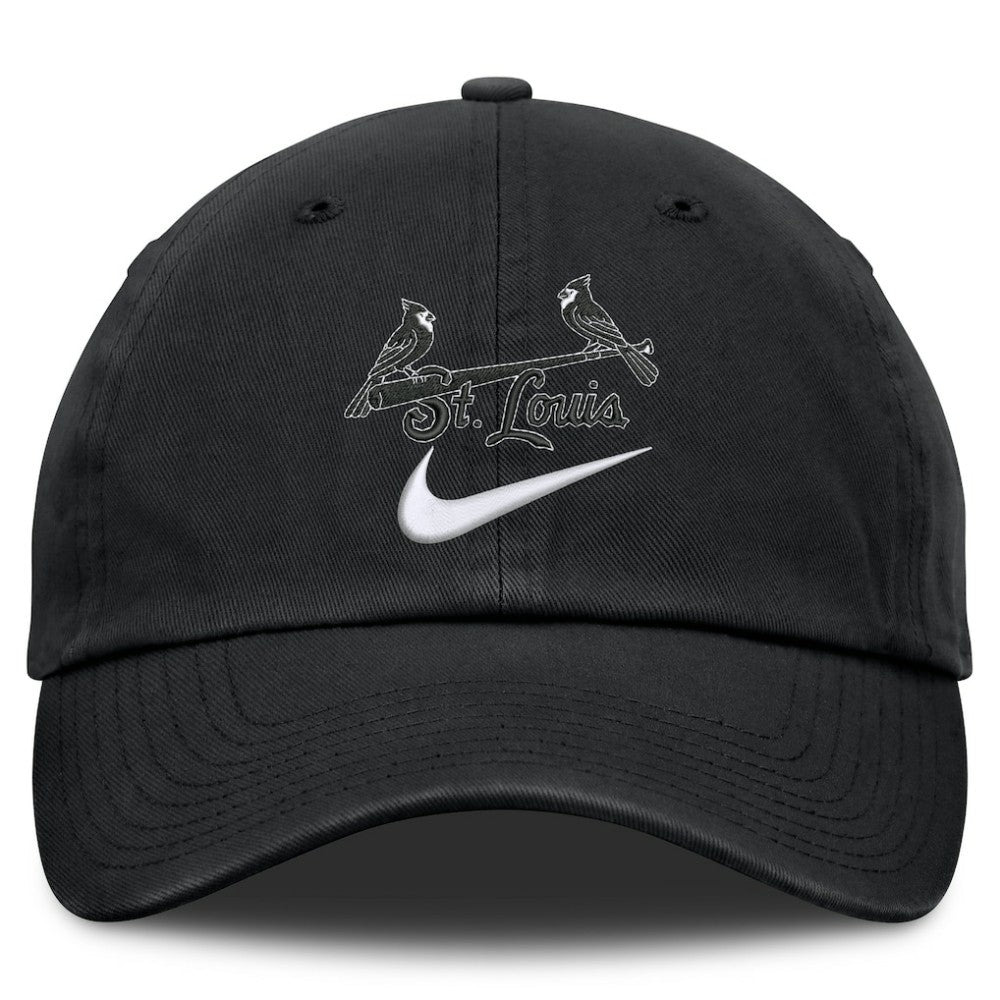 Black St. Louis Cardinals Nike Primetime Club Adjustable Hat