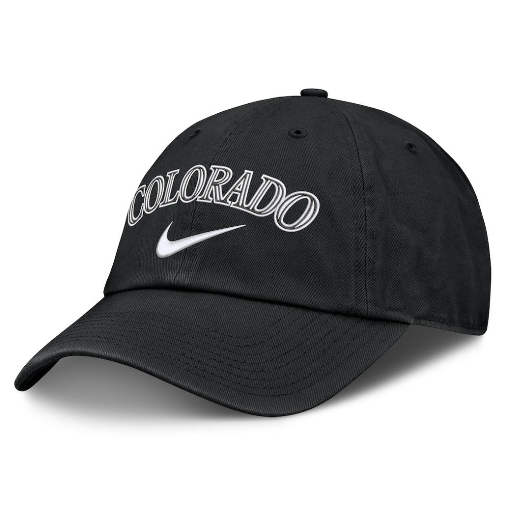Black Colorado Rockies Nike Primetime Club Adjustable Hat