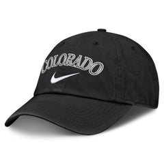 Black Colorado Rockies Nike Primetime Club Adjustable Hat