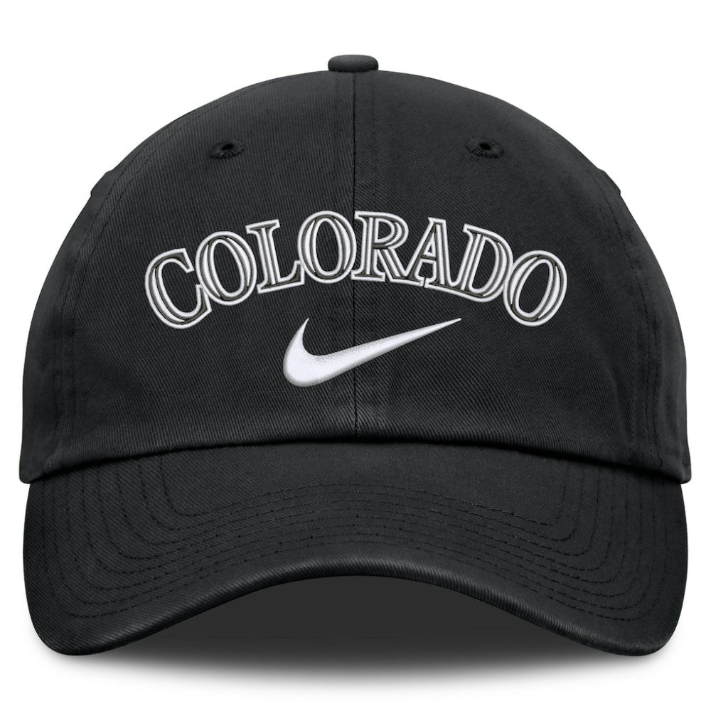 Black Colorado Rockies Nike Primetime Club Adjustable Hat