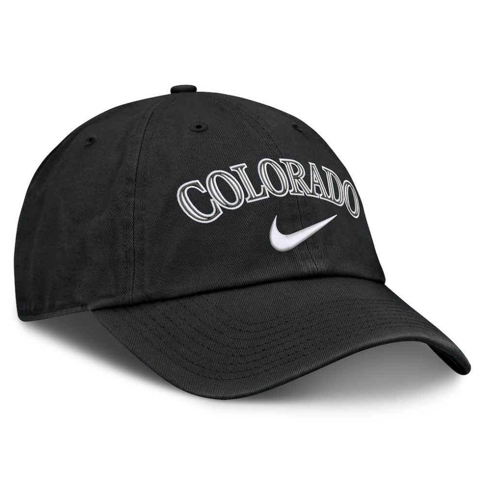 Black Colorado Rockies Nike Primetime Club Adjustable Hat