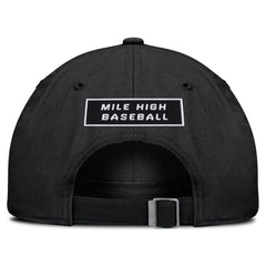 Black Colorado Rockies Nike Primetime Club Adjustable Hat