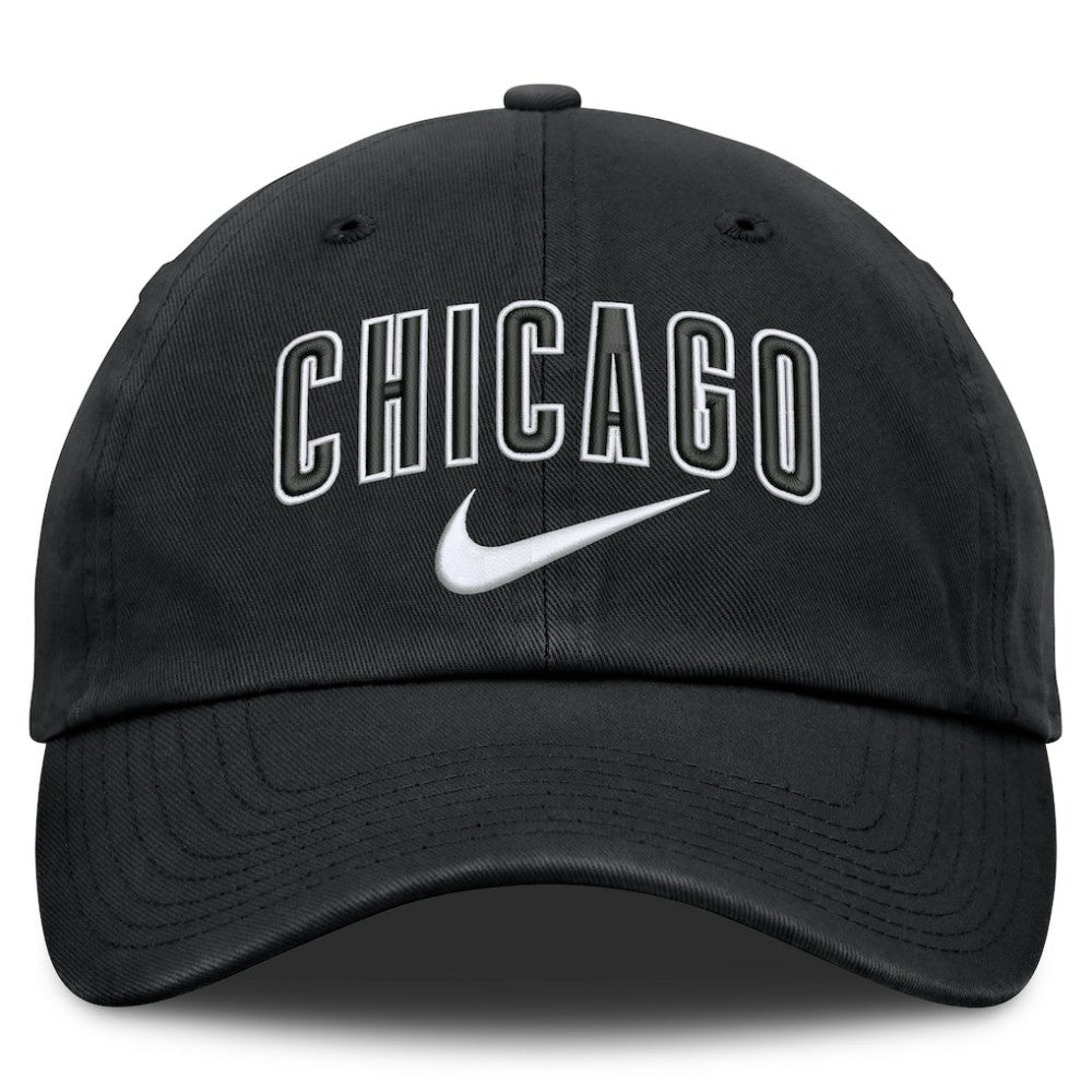 Black Chicago Cubs Nike Primetime Club Adjustable Hat