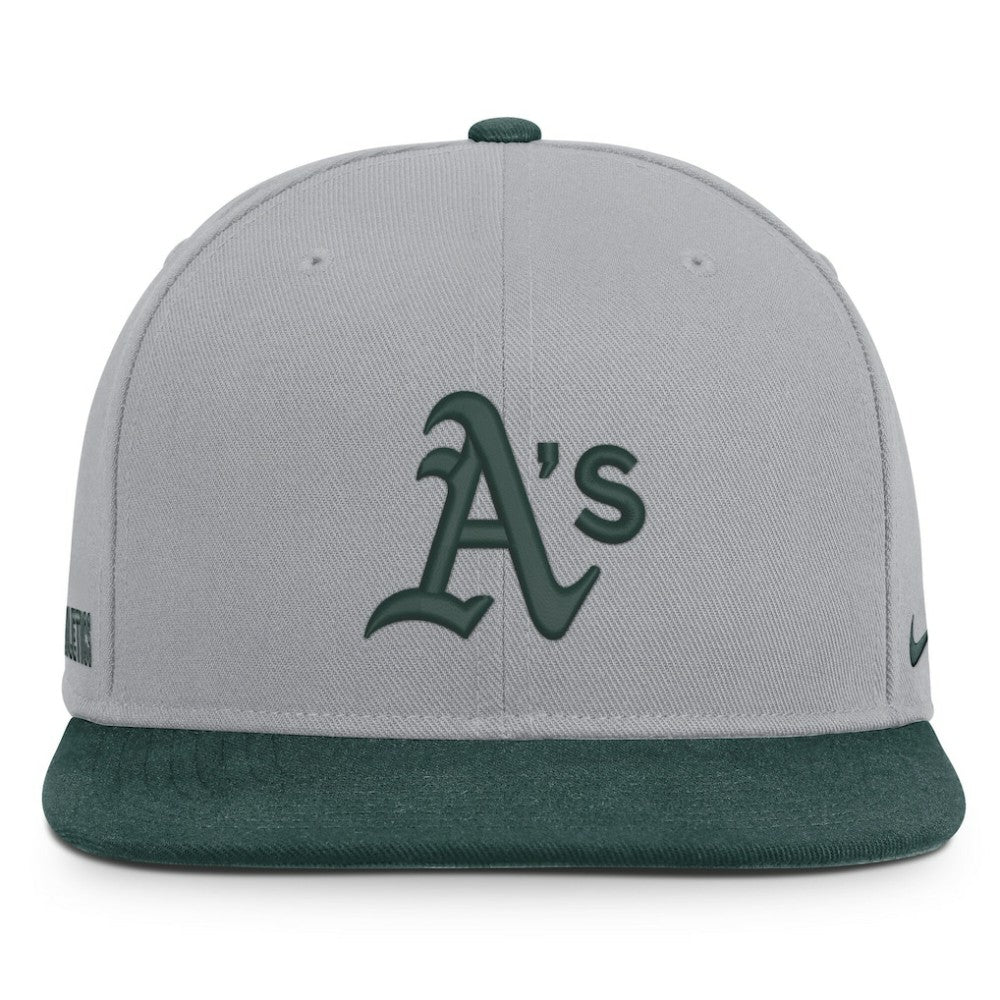 Gray/Green Athletics Nike Primetime Pro Dri-FIT Snapback Hat
