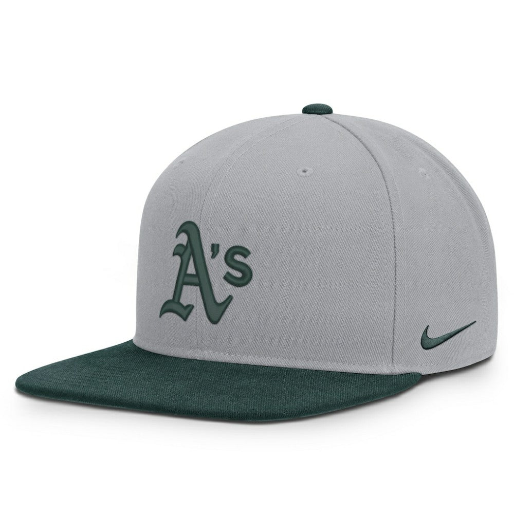 Gray/Green Athletics Nike Primetime Pro Dri-FIT Snapback Hat