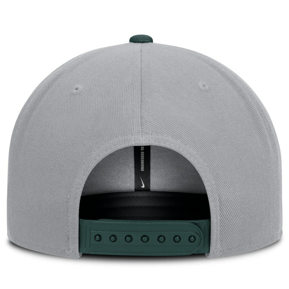 Gray/Green Athletics Nike Primetime Pro Dri-FIT Snapback Hat