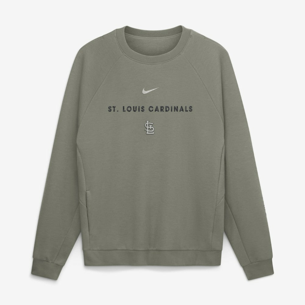 Olive St. Louis Cardinals Nike Statement Primary Raglan Dri-FIT Sweatshirt