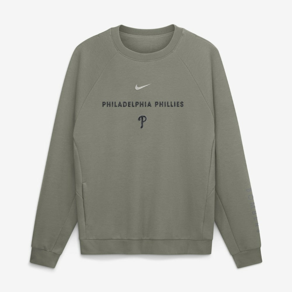 Olive Philadelphia Phillies Nike Statement Primary Raglan Dri-FIT Sweatshirt