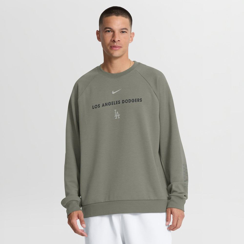 Olive Los Angeles Dodgers Nike Statement Primary Raglan Dri-FIT Sweatshirt