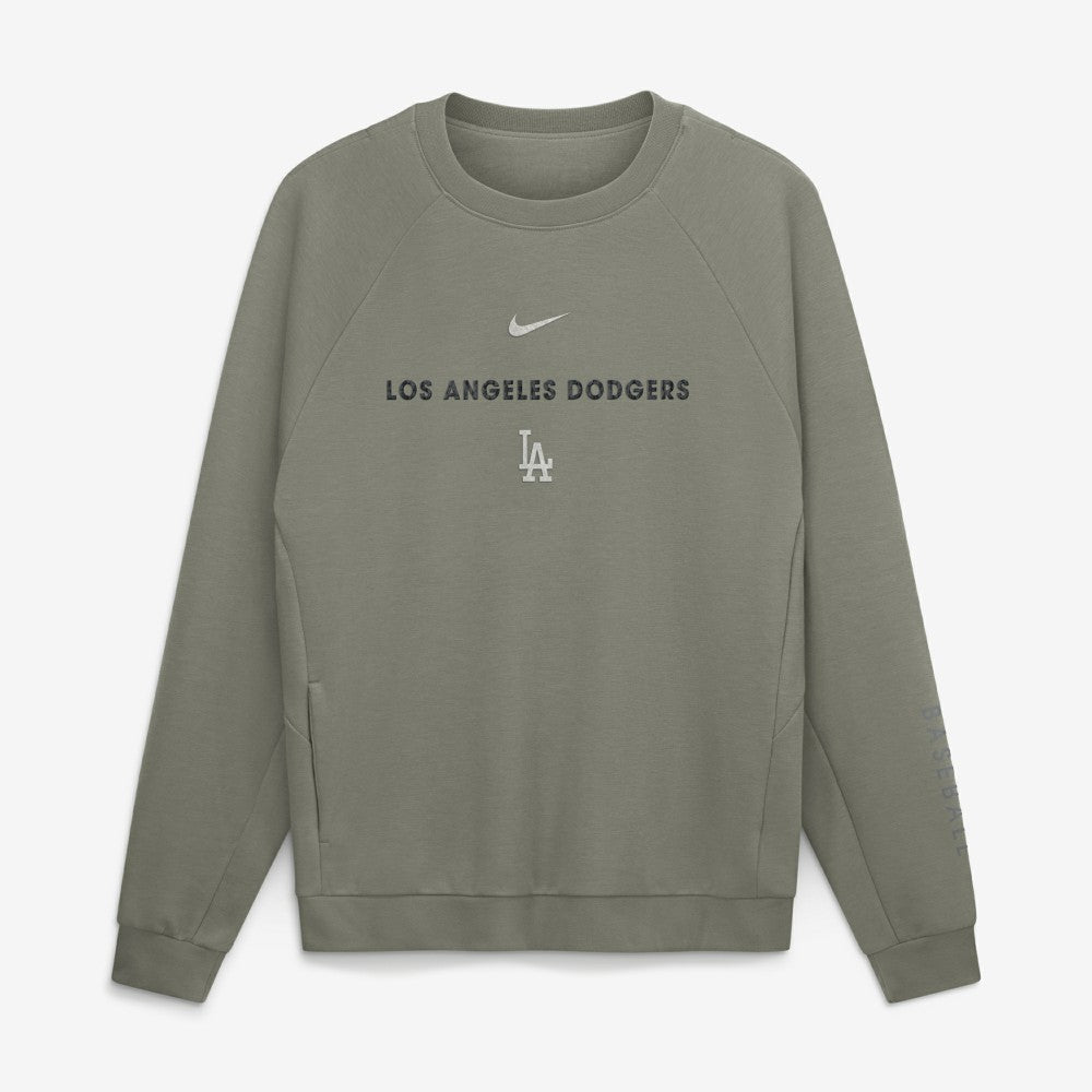 Olive Los Angeles Dodgers Nike Statement Primary Raglan Dri-FIT Sweatshirt