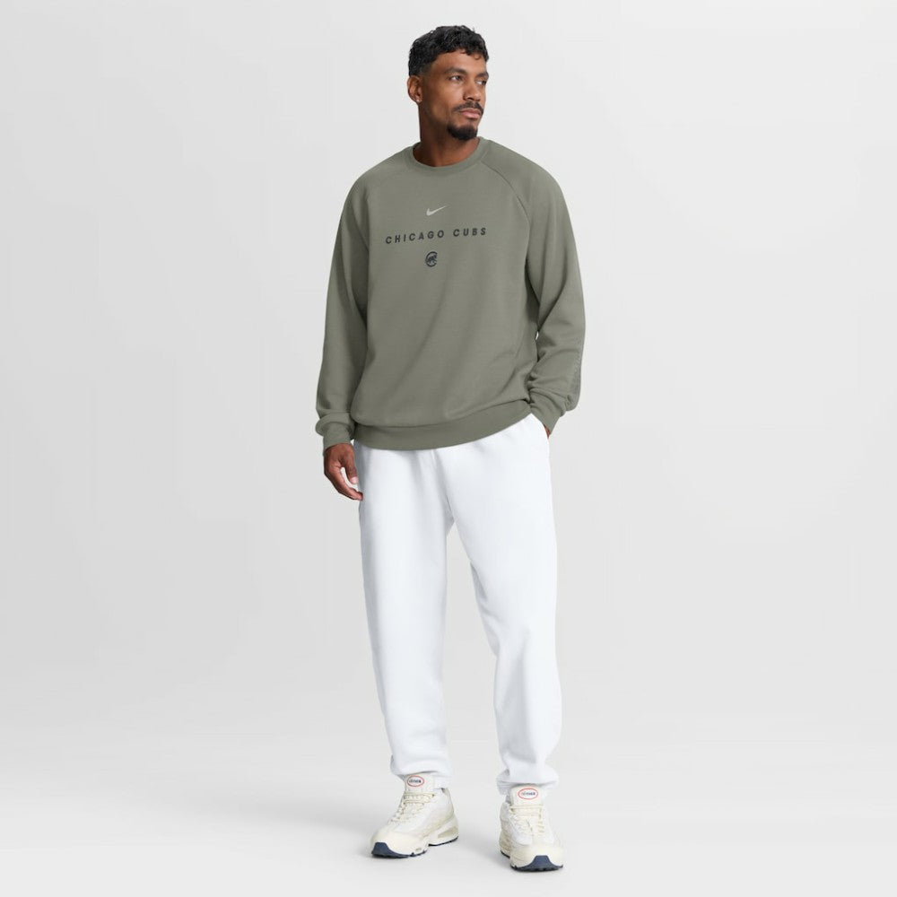 Olive Chicago Cubs Nike Statement Primary Raglan Dri-FIT Sweatshirt