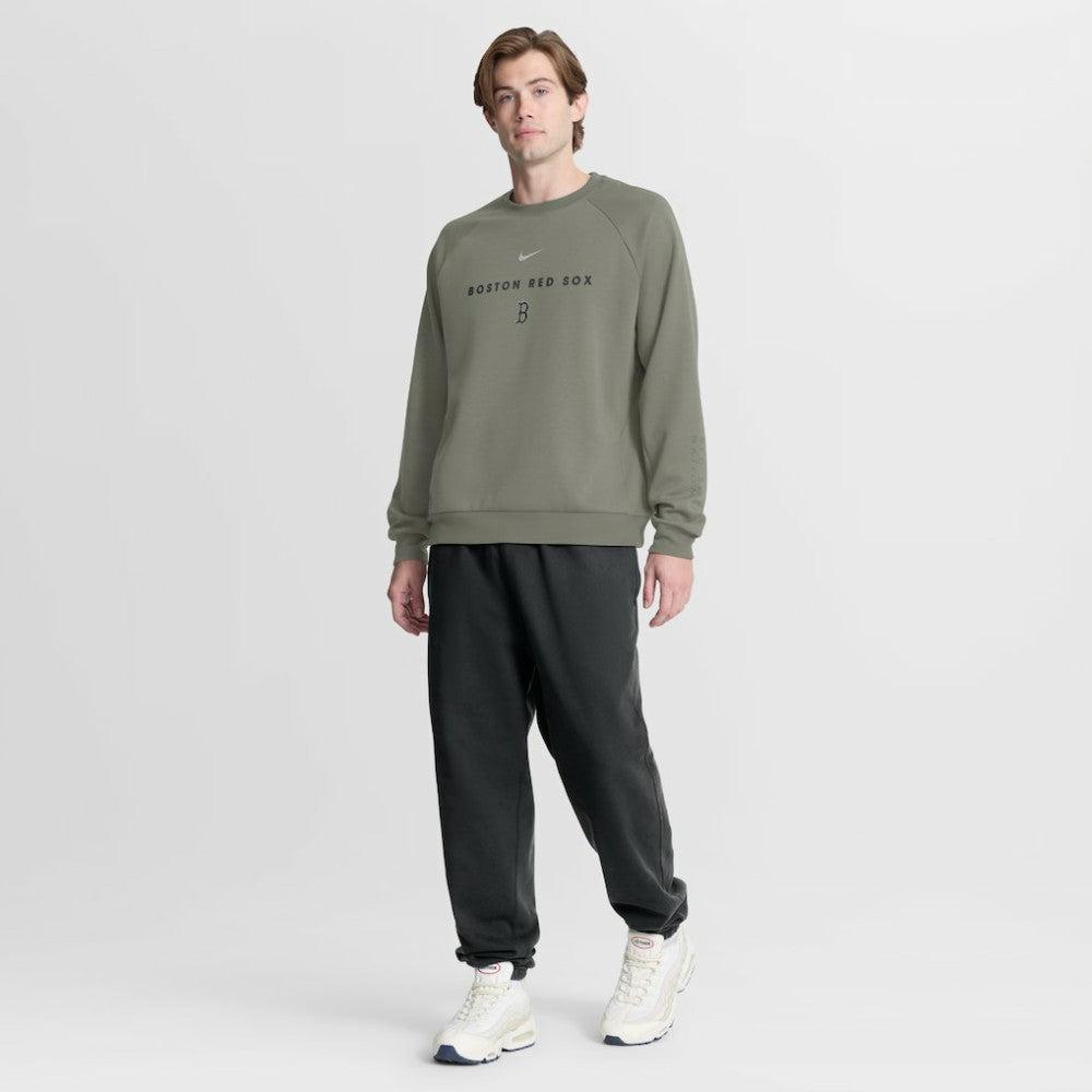Olive Boston Red Sox Nike Statement Primary Raglan Dri-FIT Sweatshirt