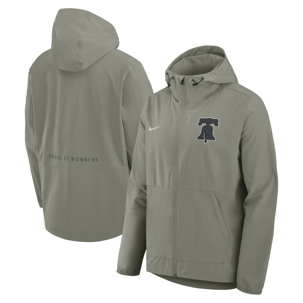 Olive Philadelphia Phillies Nike Unlimited Packable Full-Zip Hooded Jacket