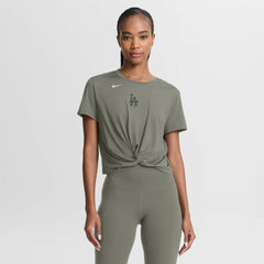 Olive Los Angeles Dodgers Nike Women's One Twist Dri-FIT Cropped T-Shirt