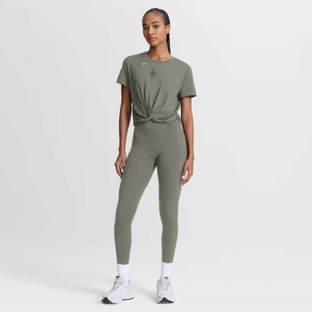 Olive Los Angeles Dodgers Nike Women's One Twist Dri-FIT Cropped T-Shirt