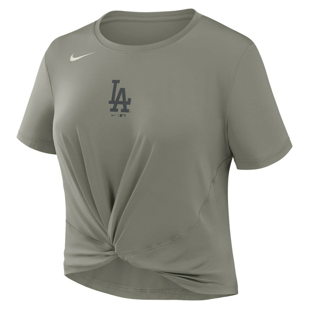 Olive Los Angeles Dodgers Nike Women's One Twist Dri-FIT Cropped T-Shirt