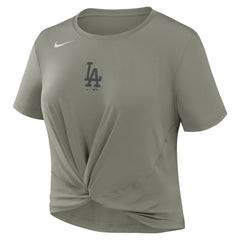 Olive Los Angeles Dodgers Nike Women's One Twist Dri-FIT Cropped T-Shirt