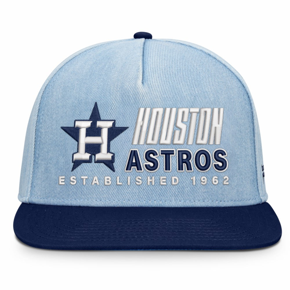Denim Houston Astros Fanatics Twinbill Snapback Hat