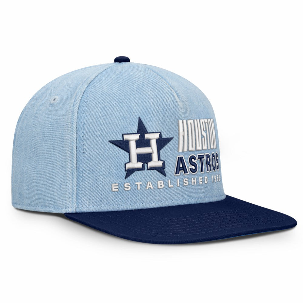 Denim Houston Astros Fanatics Twinbill Snapback Hat