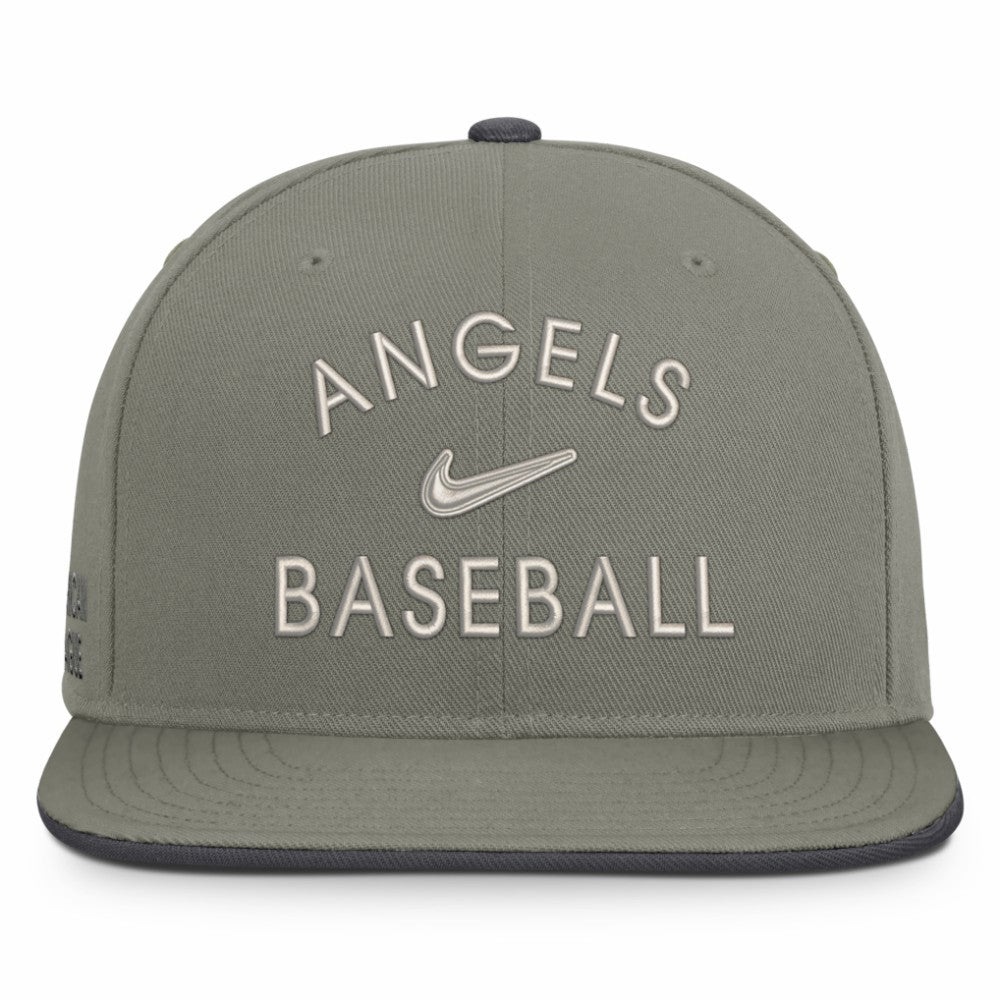 Olive Los Angeles Angels Nike Pro Dri-FIT Snapback Hat