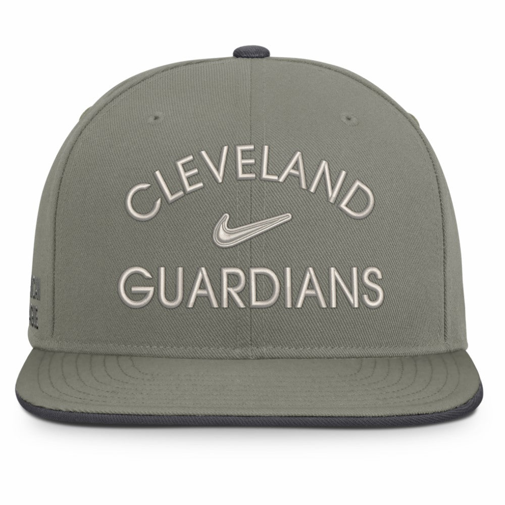 Olive Cleveland Guardians Nike Pro Dri-FIT Snapback Hat