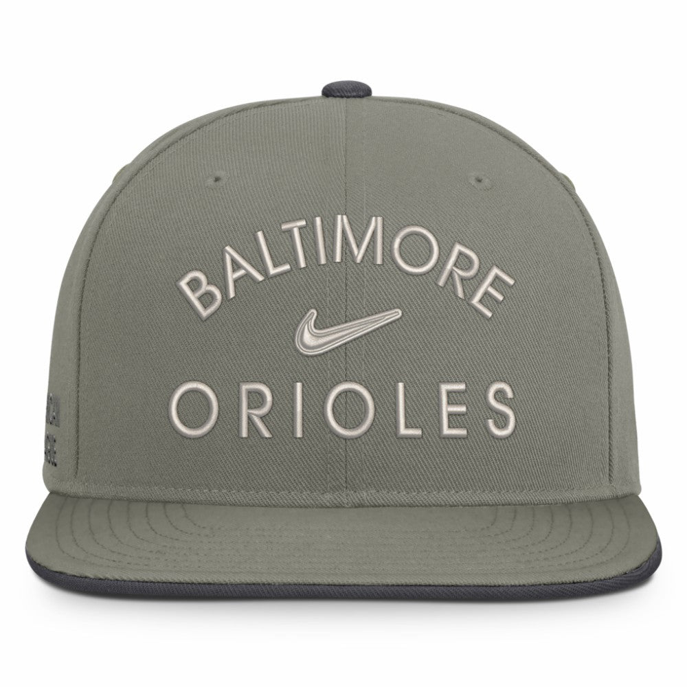 Olive Baltimore Orioles Nike Pro Dri-FIT Snapback Hat