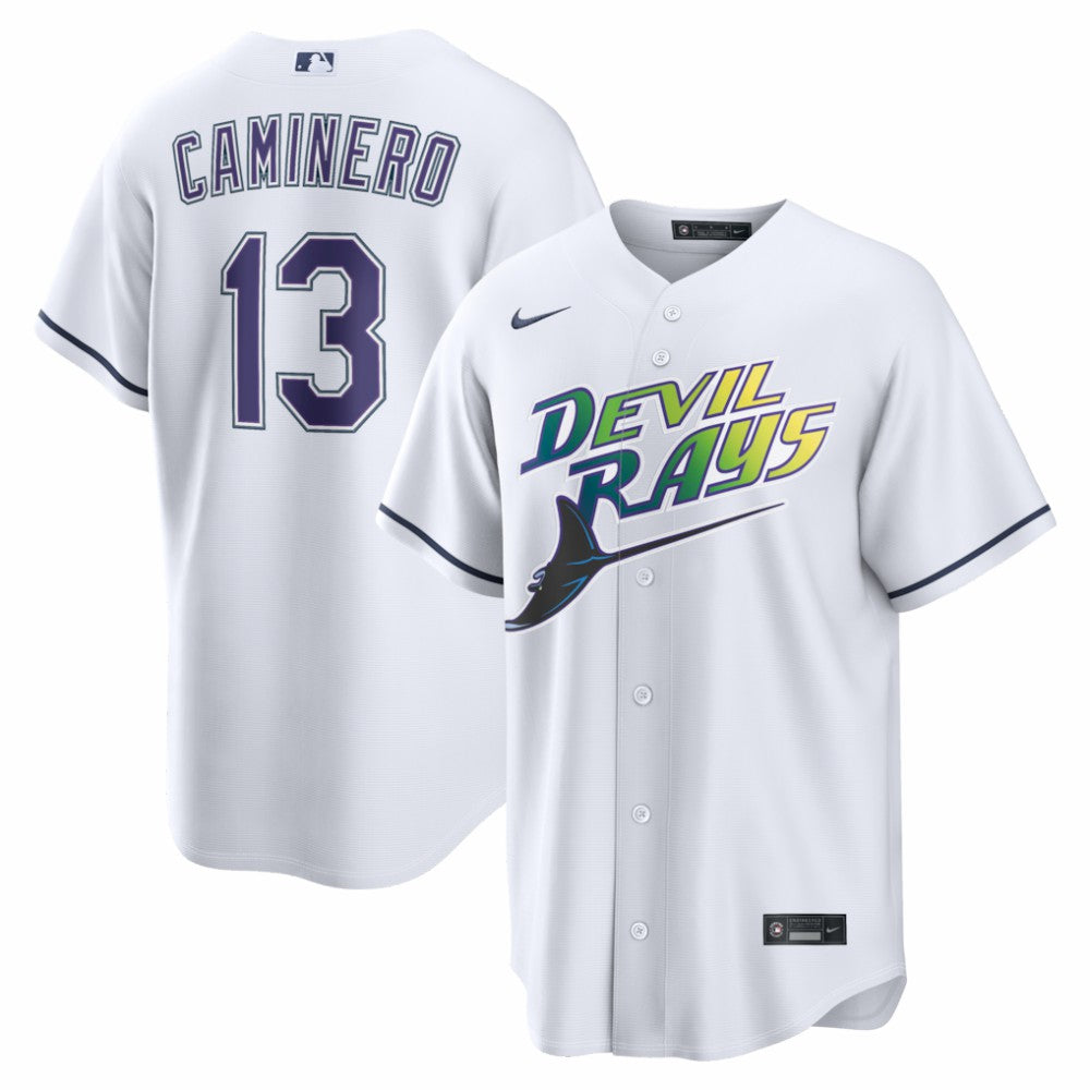 White Junior Caminero Tampa Bay Rays Nike Alternate 2 Replica Jersey