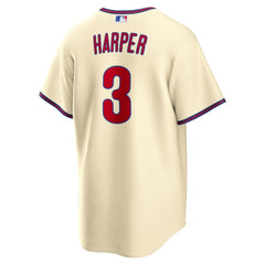 Cream Bryce Harper Philadelphia Phillies Nike Alternate Replica Jersey