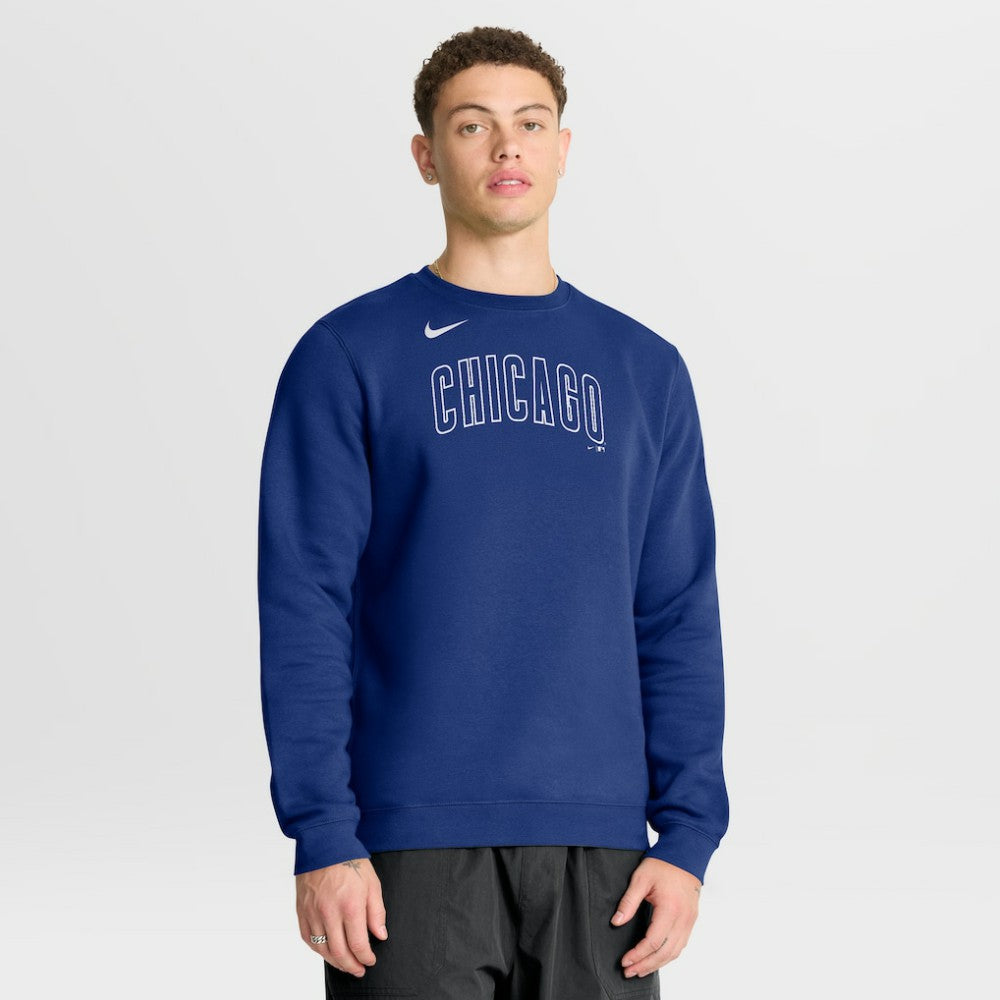 Royal Chicago Cubs Nike Primetime Wordmark Sweatshirt