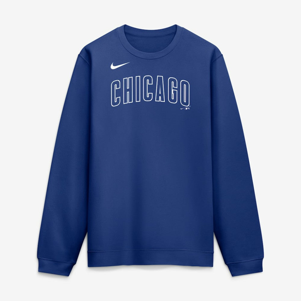 Royal Chicago Cubs Nike Primetime Wordmark Sweatshirt