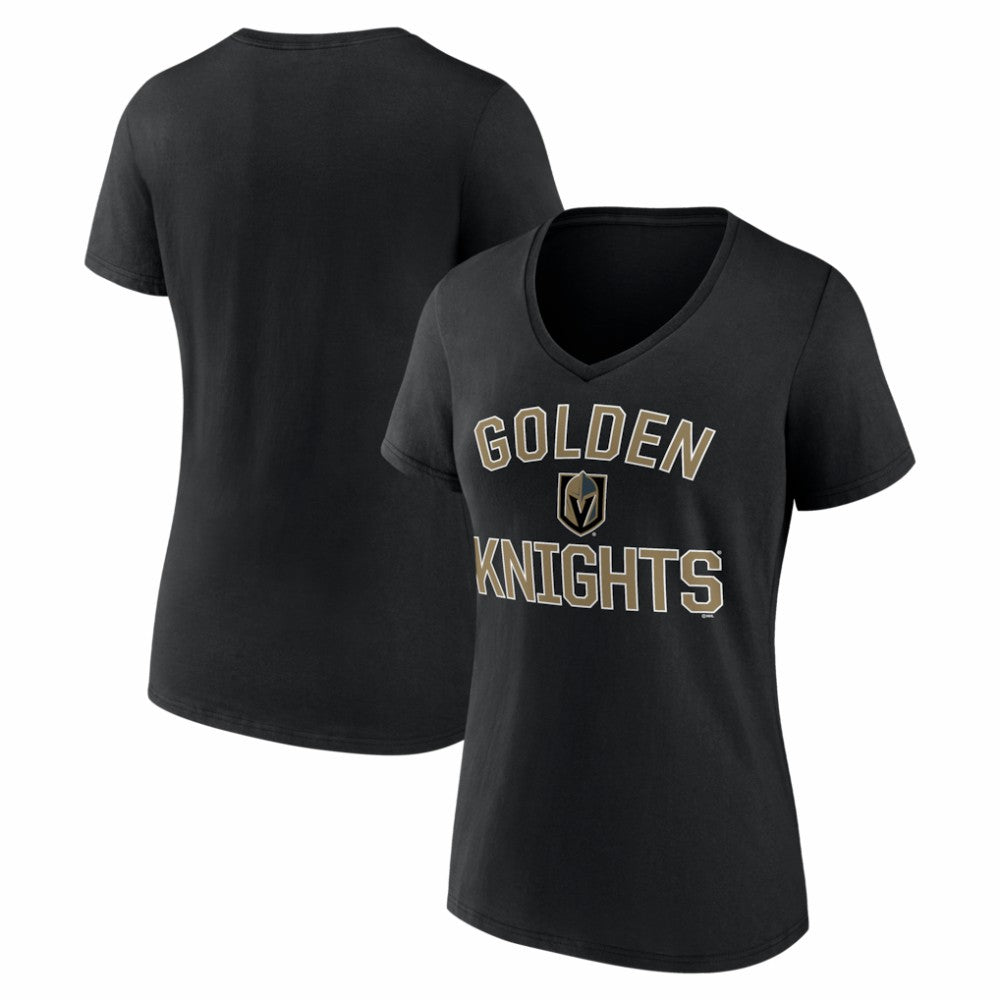 NHL Vegas Golden Knights Logo Athletic Women's Arch Victory V-Neck T-Shirt