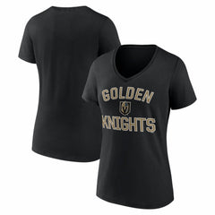 NHL Vegas Golden Knights Logo Athletic Women's Arch Victory V-Neck T-Shirt
